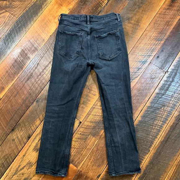 AGOLDE Riley High Rise Straight Crop Jeans in Panoramic Black Wash Women’s Sz 28 - Picture 6 of 13